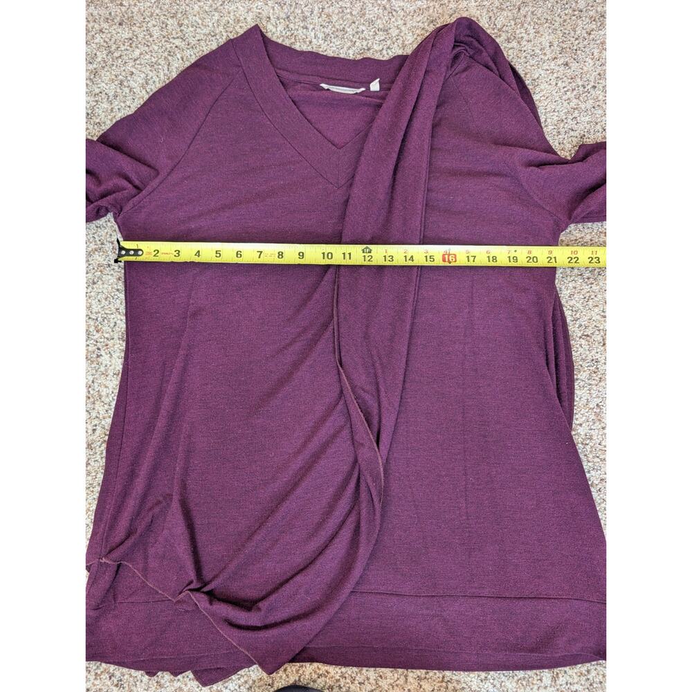 Soft Surrounding Madeleine Tunic Blouse Top V-Neck Size Large Plum Purple - Picture 10 of 11